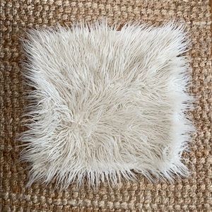 White Faux Fur Pillow Cover